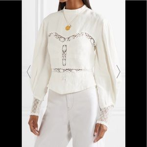 lsabel Marant lyneth lace linen top